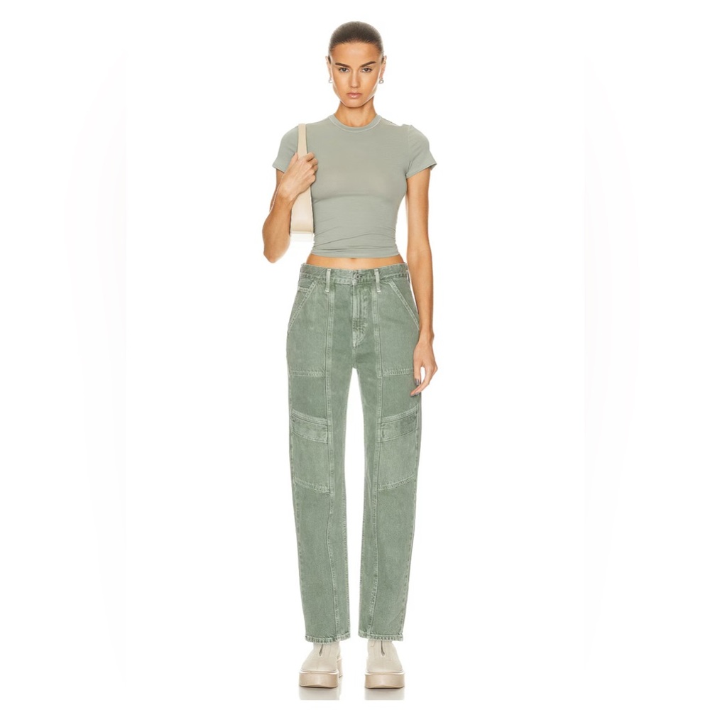 Agolde Cooper Cargo Jeans Salamander Green - Size 26